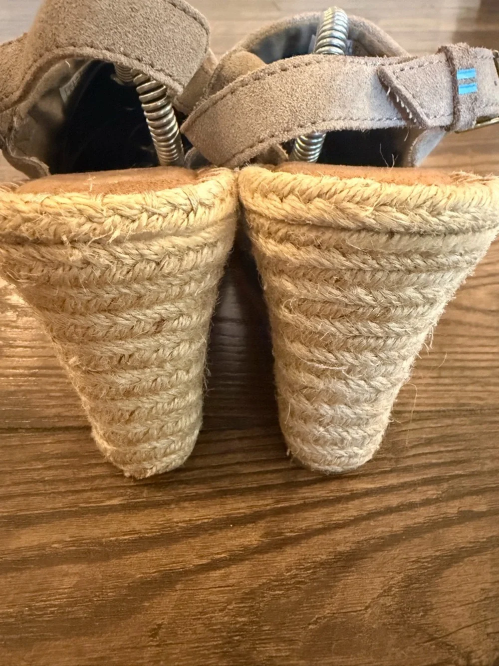 Women's Monica Taupe Suede Espadrille Slingback Wedges Size 8